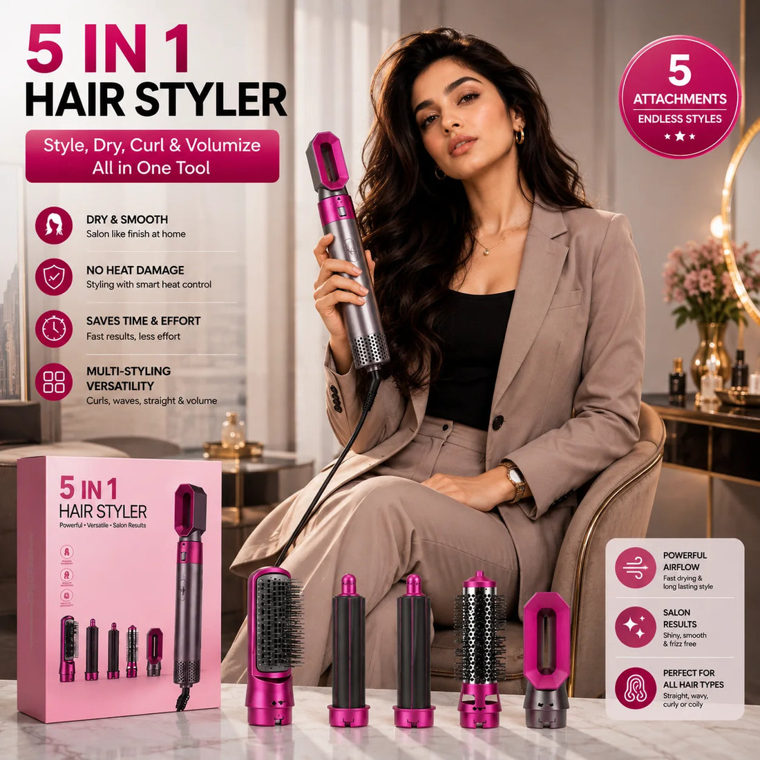 5-in-1 Hot Air Hair Styler — product view 1