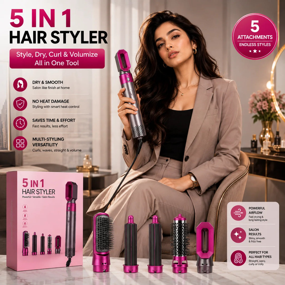 5-in-1 Hot Air Hair Styler — product view 1