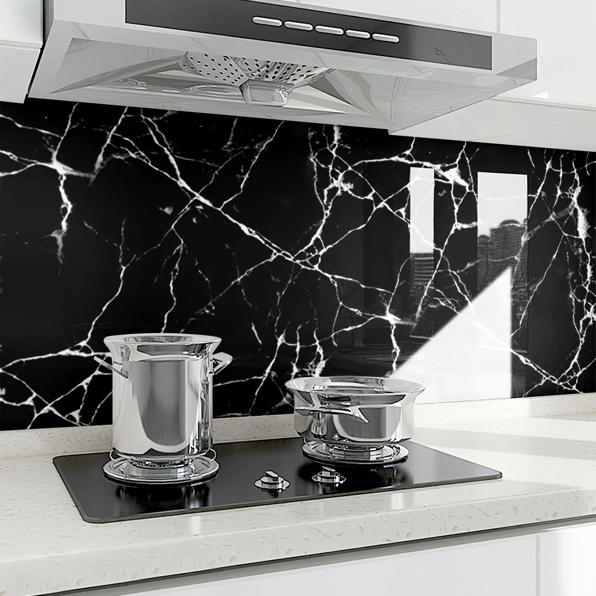 Black Marble Adhesive Wallpaper — product view 2