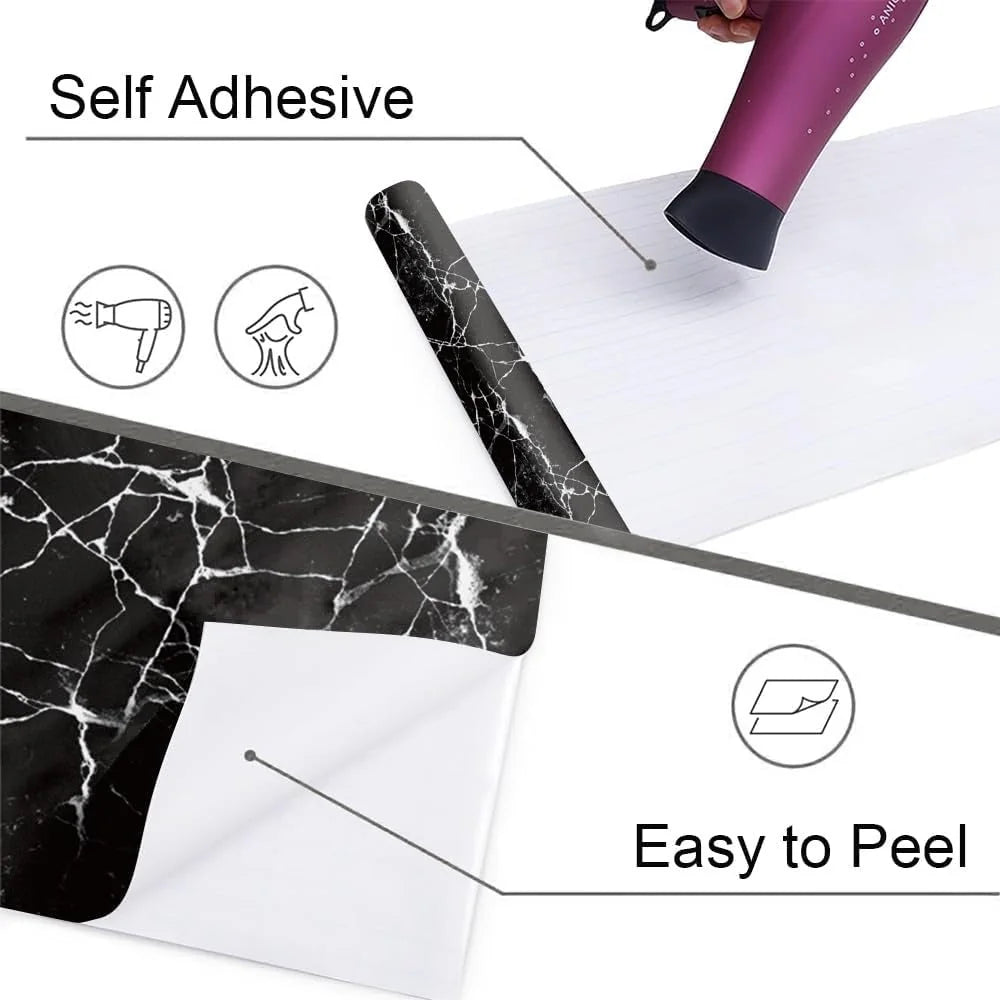 Black Marble Adhesive Wallpaper — product view 5