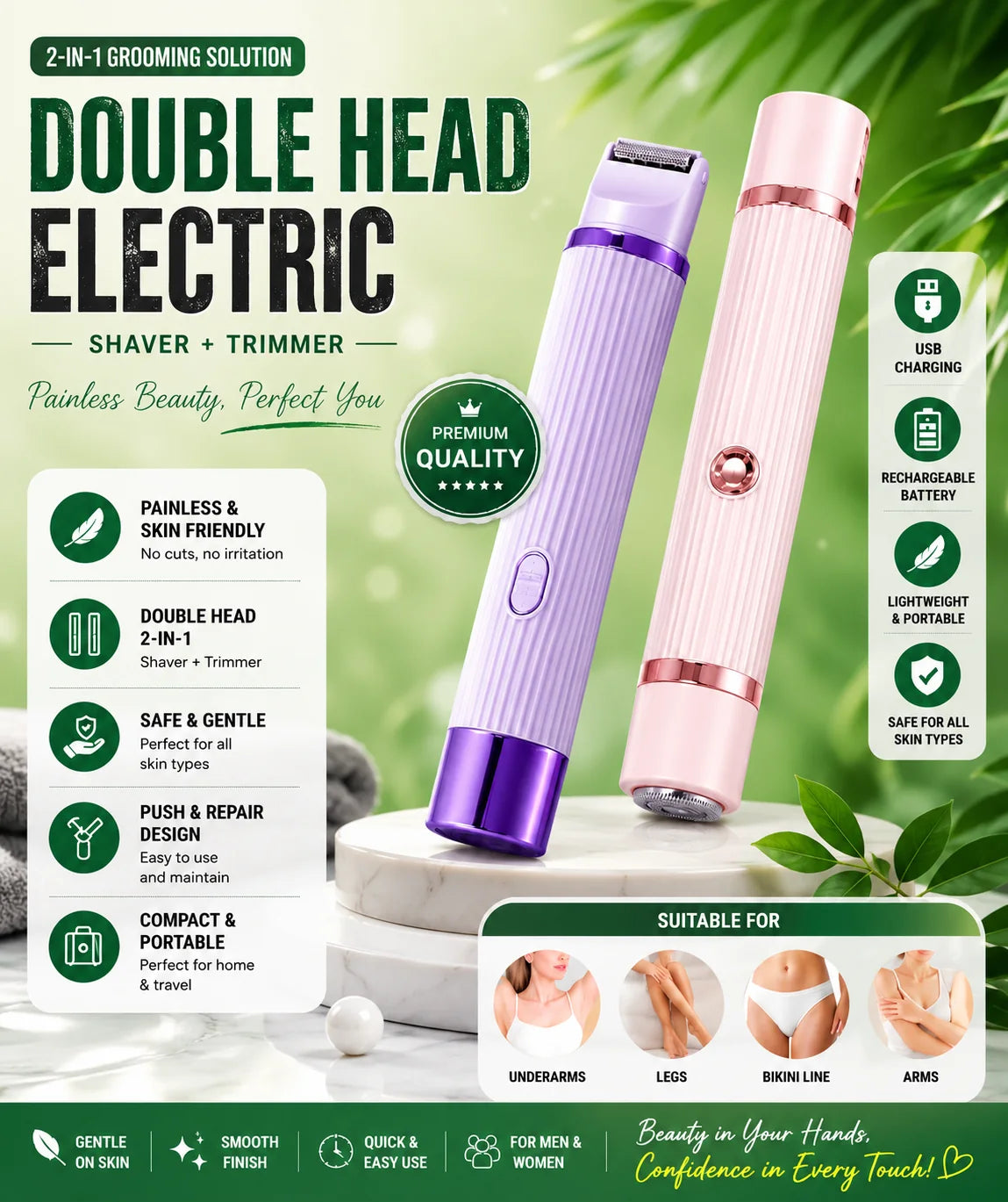 Dual-Head Women's Shaver — product view 1