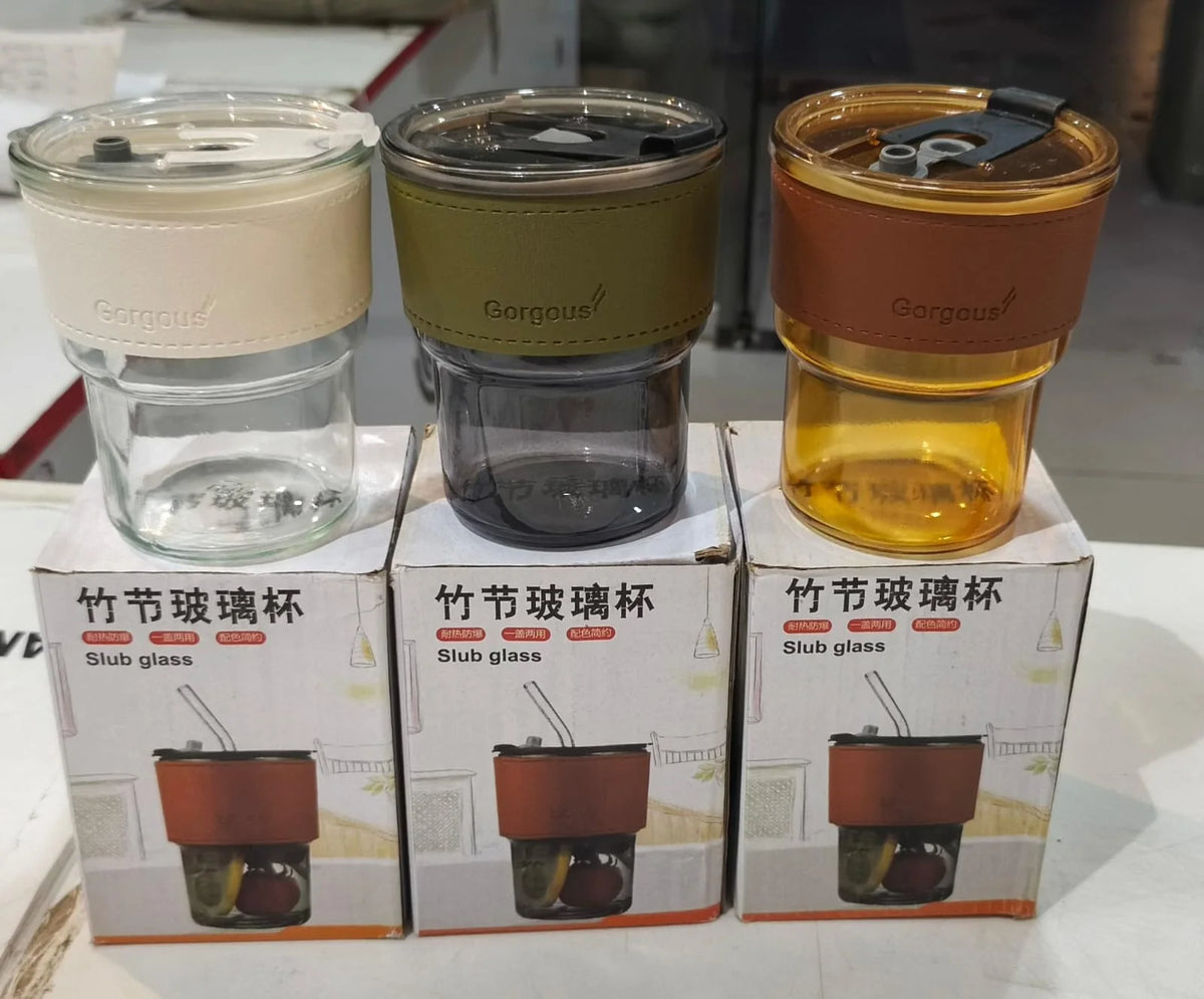 Glass Cup with Bamboo Lid — product view 2