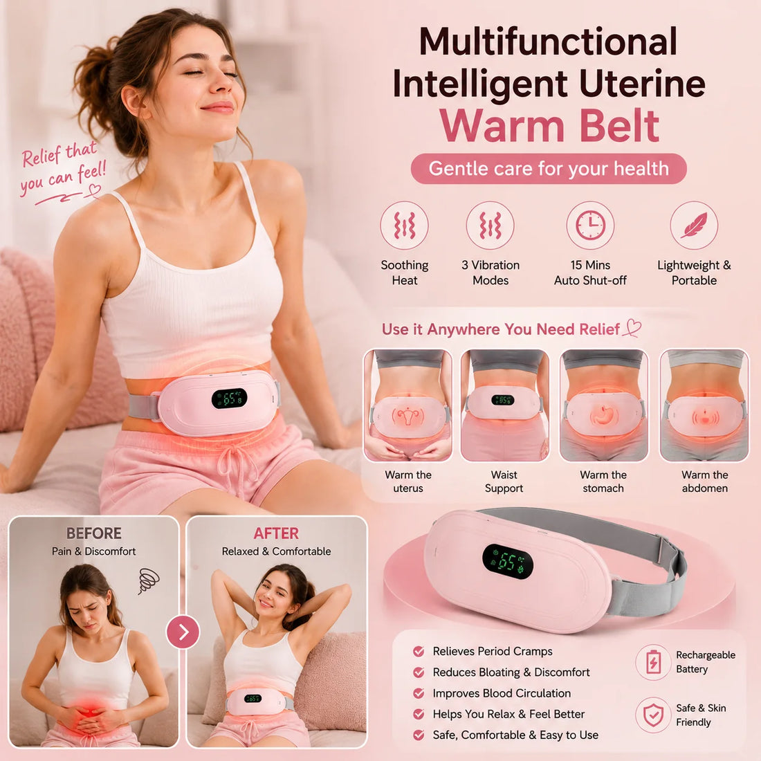 Period Cramp Relief Belt — product view 1