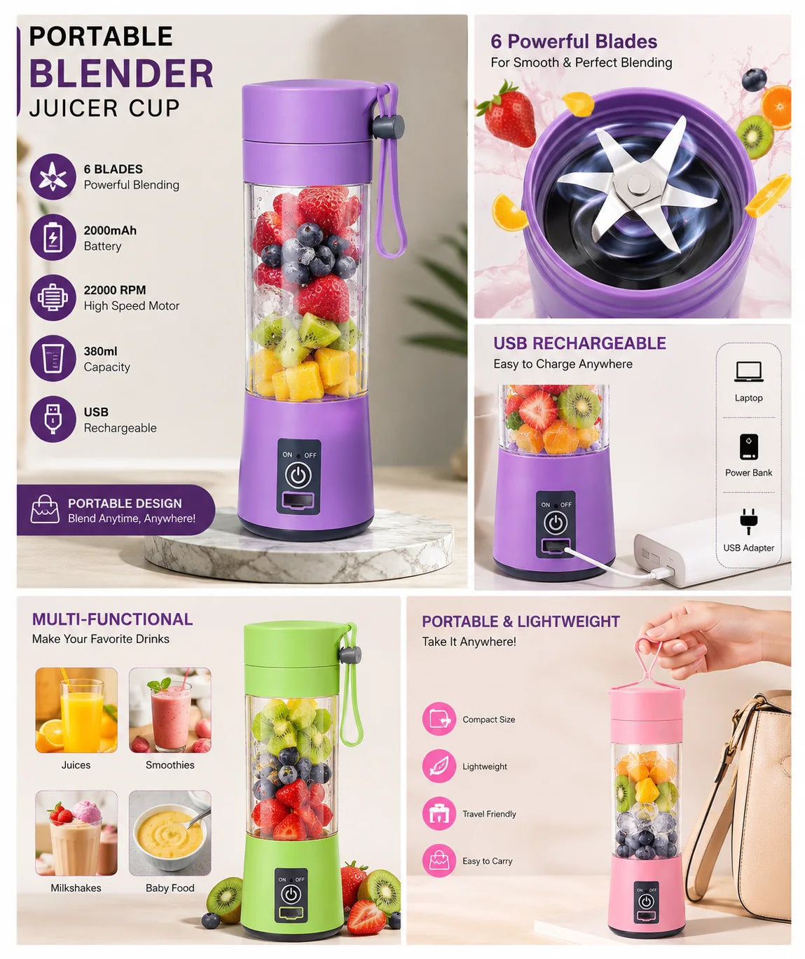Portable USB Juicer Blender — product view 3