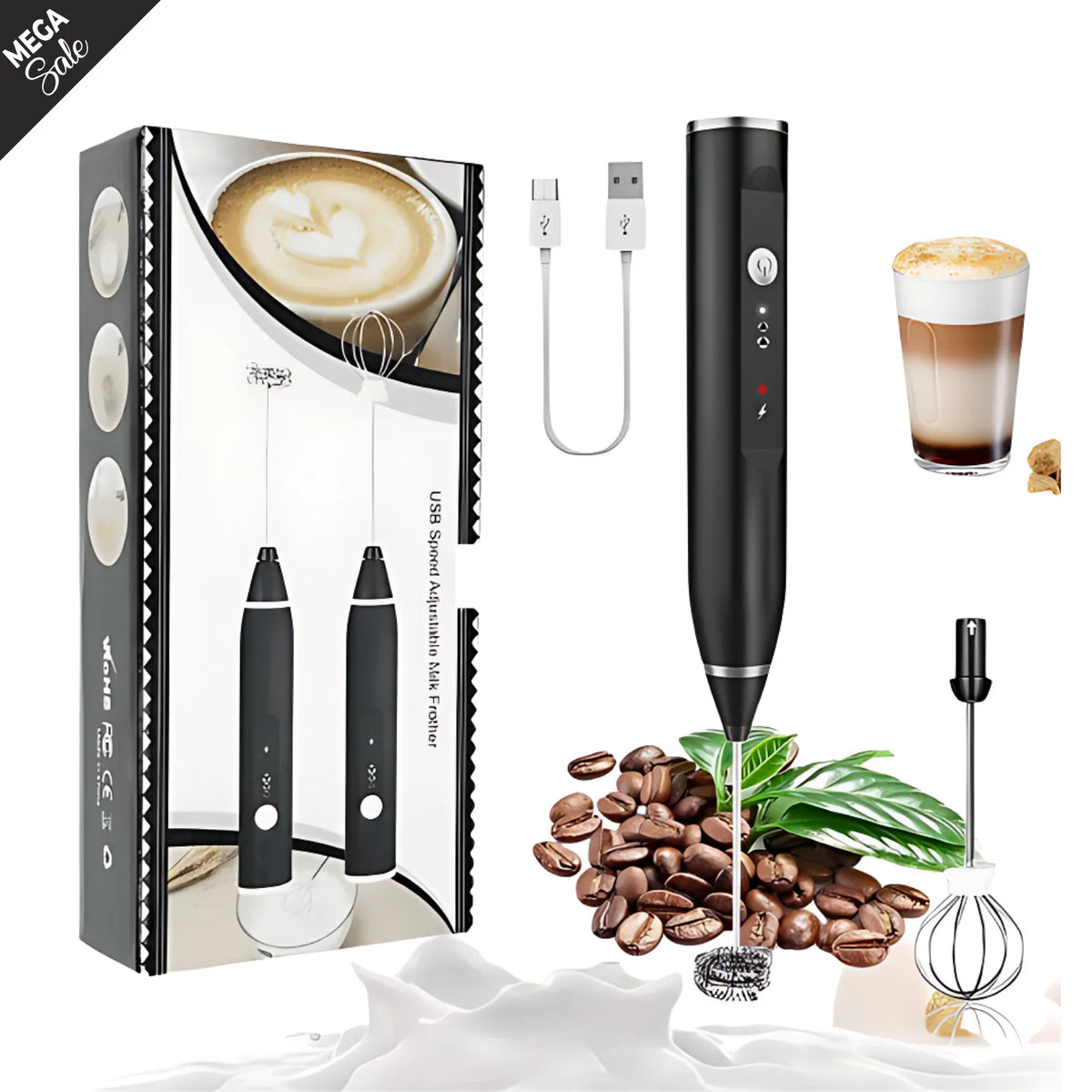 Rechargeable Milk Frother — product view 1